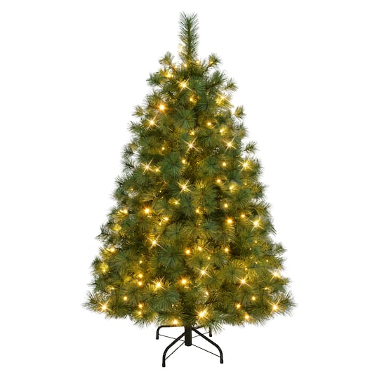 4.5ft. Pre-Lit Colorado Pine Artificial Christmas Tree, Dual Function LED Lights